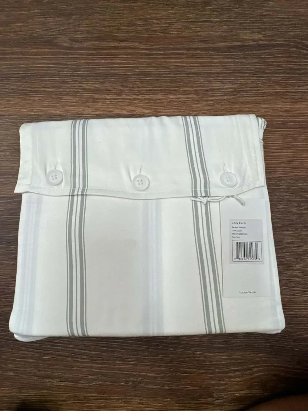 Cozy Earth Bamboo Sheet Set in Laurel Stripe, Twin/Twin XL